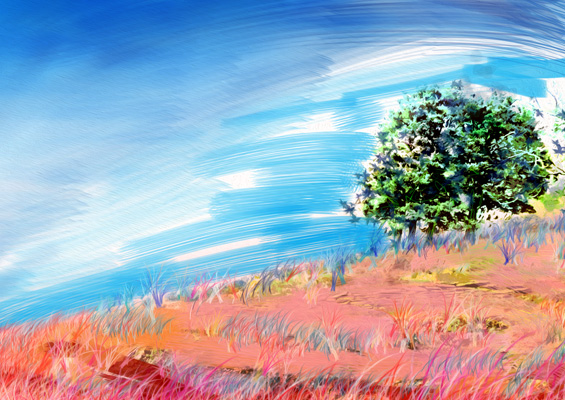 River Cothi. Digital Oil paint