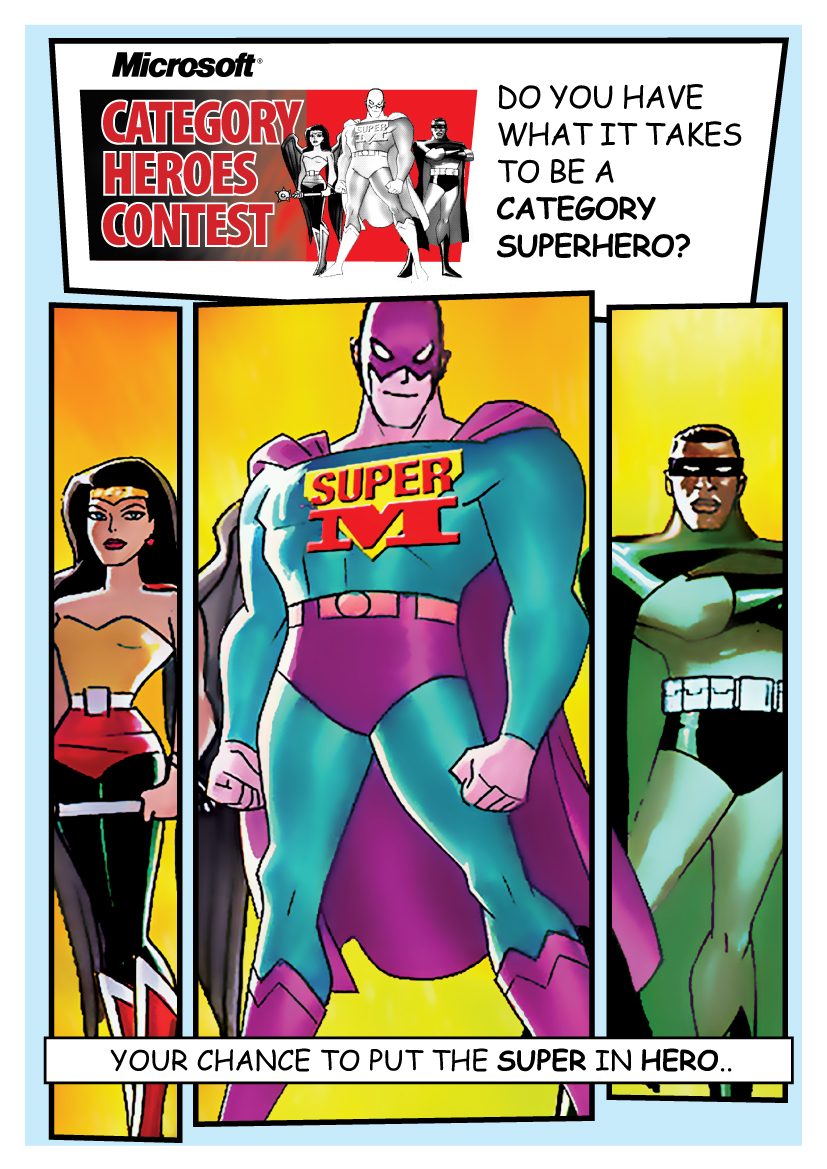 made up hero character images representing SuperM from Microsoft